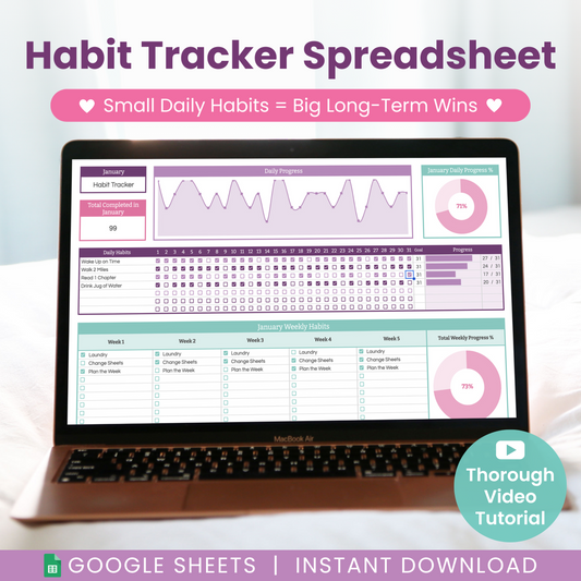 Habit Tracker Spreadsheet for Google Sheets