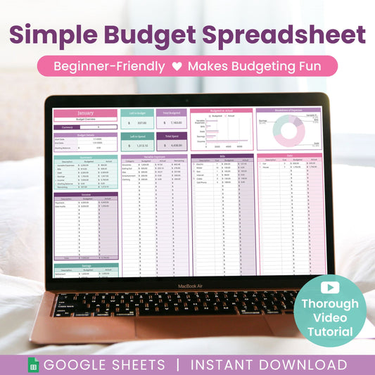 Monthly Budget Spreadsheet for Google Sheets