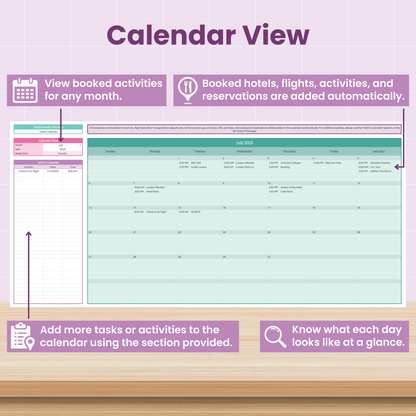 Travel and Vacation Planning Spreadsheet for Google Sheets